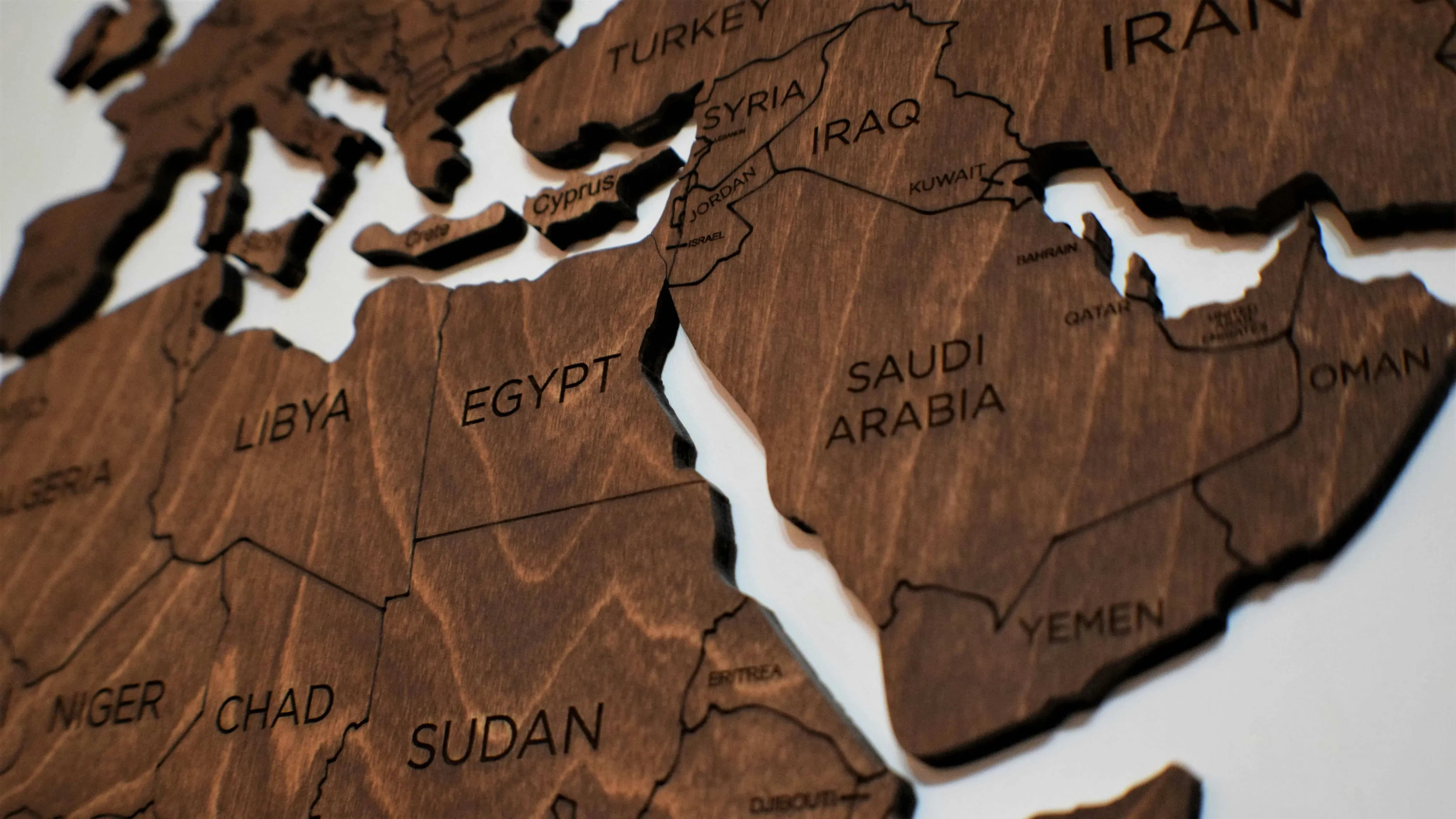 Wooden Puzzle Pieces of a World Map. Cyprus