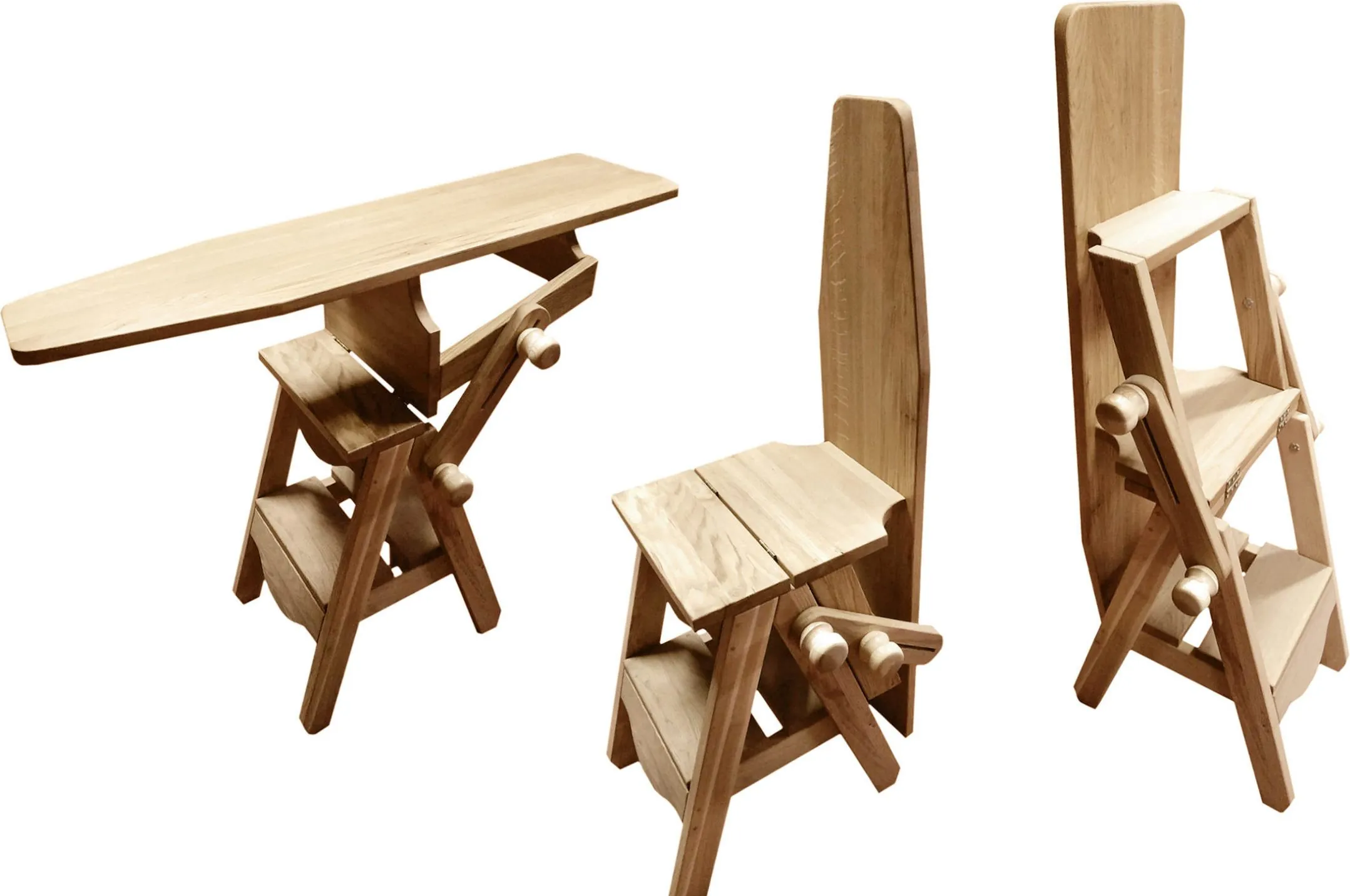Space-Saving Furniture, Multifunctional Design, Home Decor Solutions Multifunctional furniture: an ironing board that transforms into a chair and ladder.