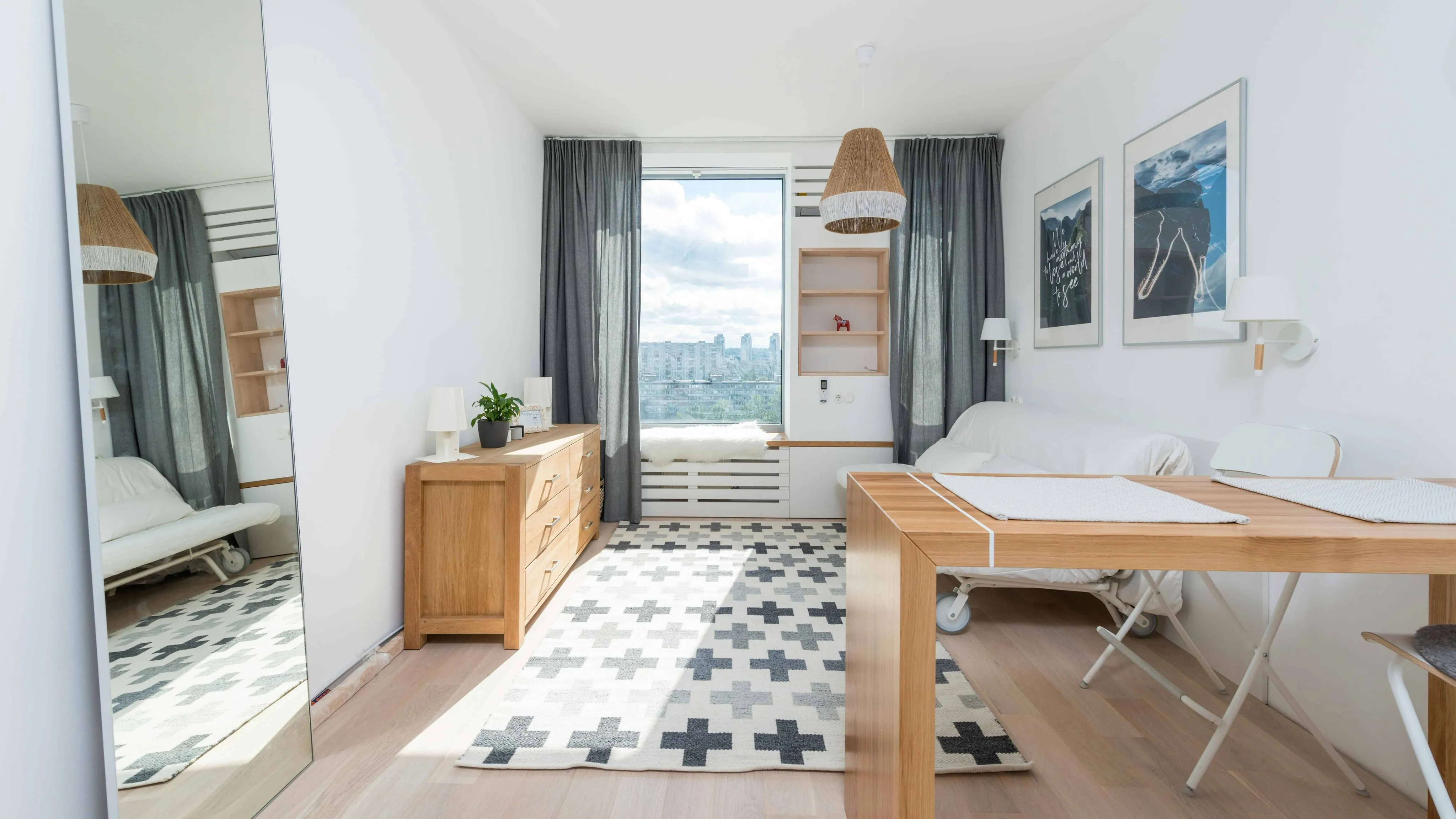 small room with high walls small apartment