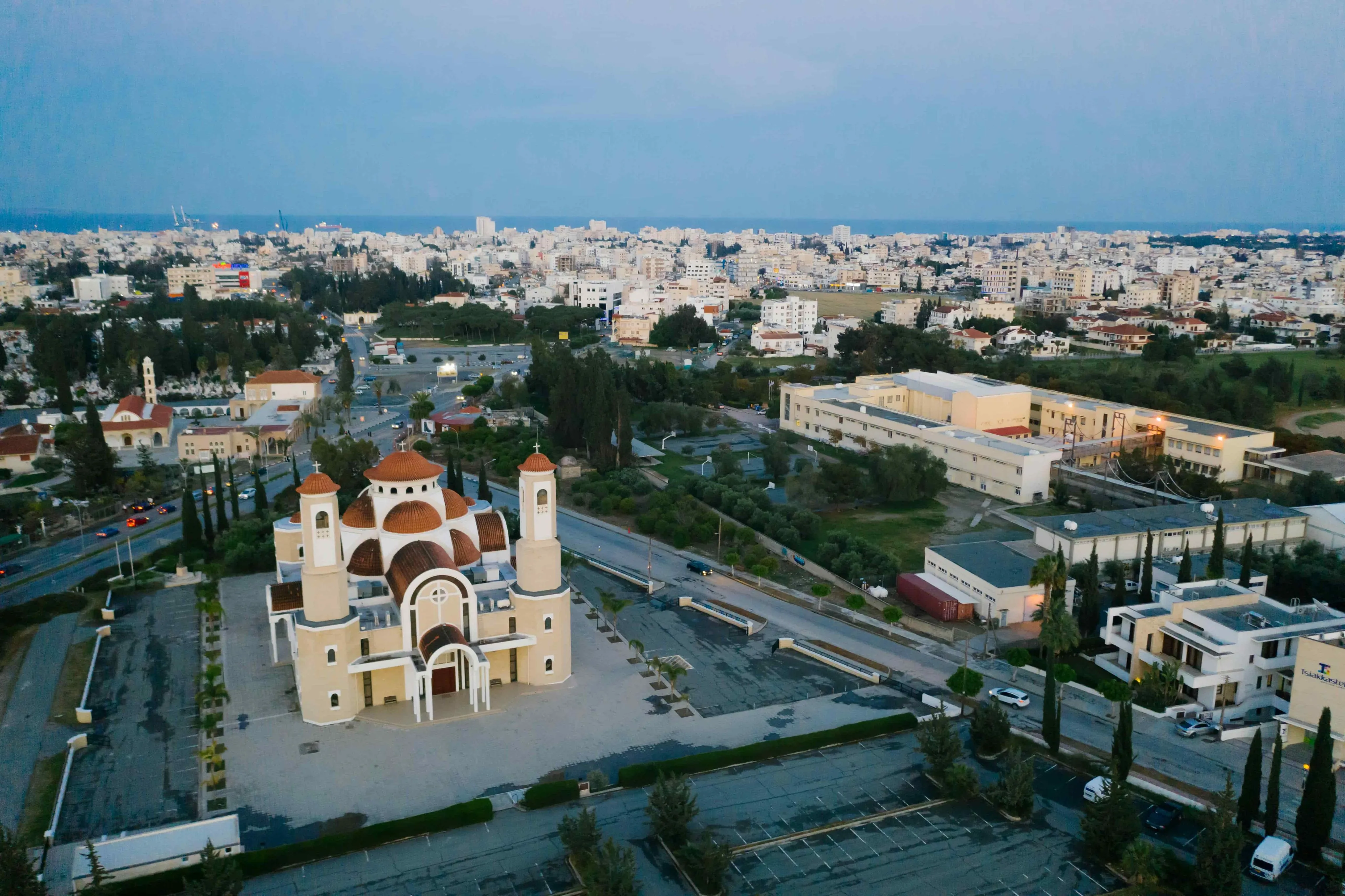 Drone Shot of Larnaca City in Cyprus