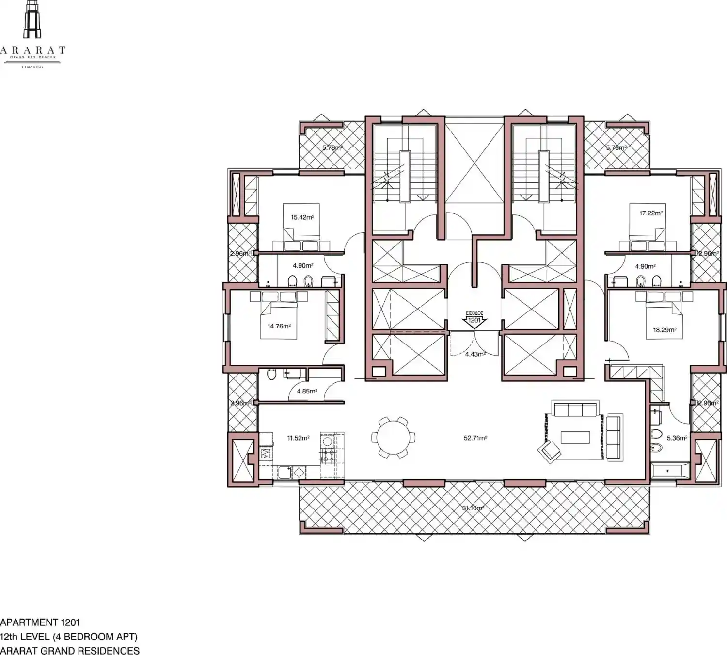 Rzut projektu ARARAT Grand Residences 1