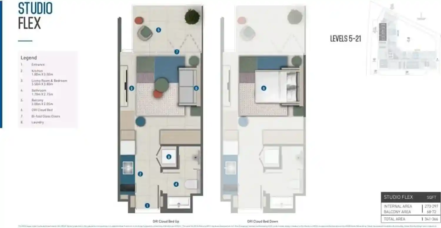 Rzut projektu Rove Home Marasi Drive 3