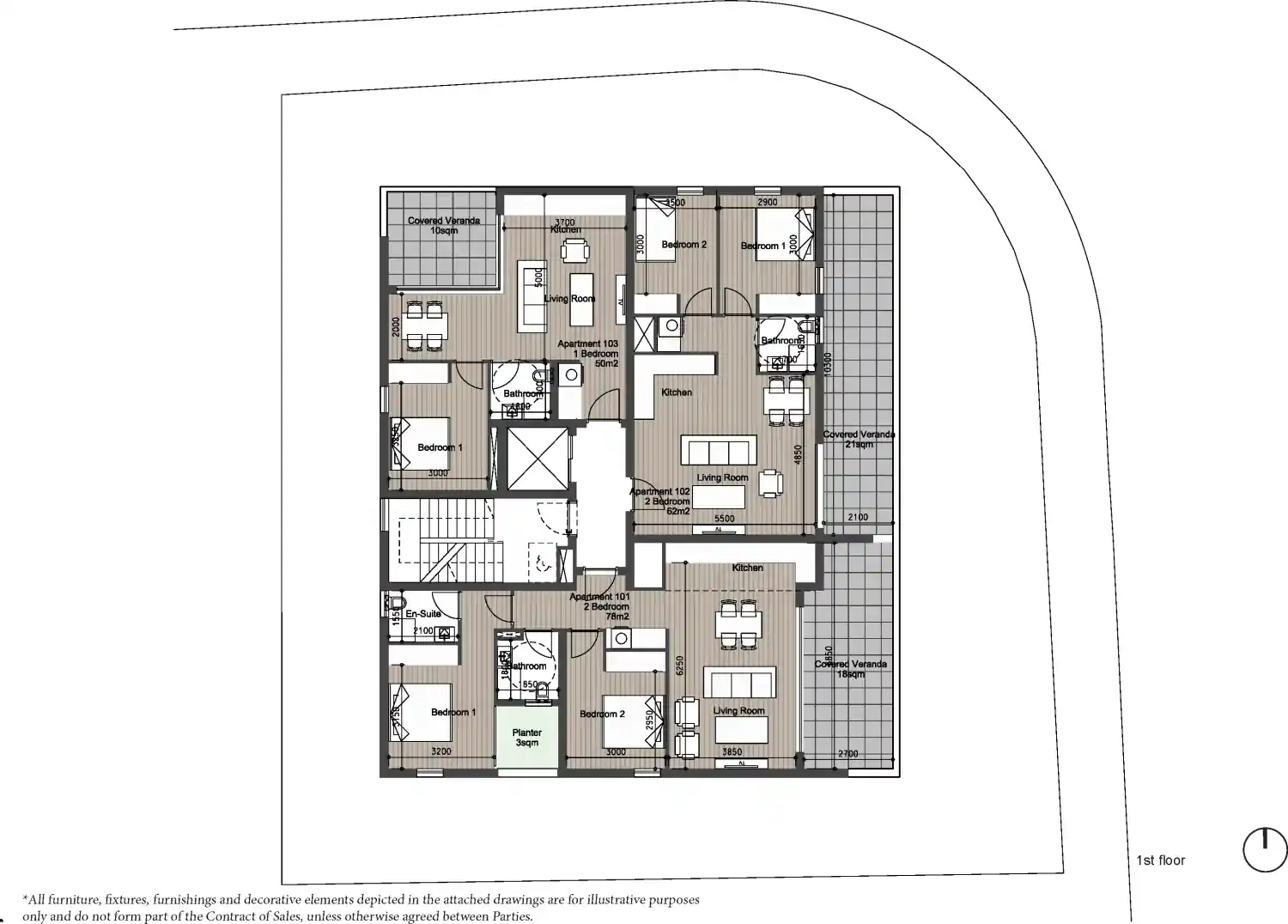 Планировка проекта [KAIA] Residences Germasogeia Off Plan 2