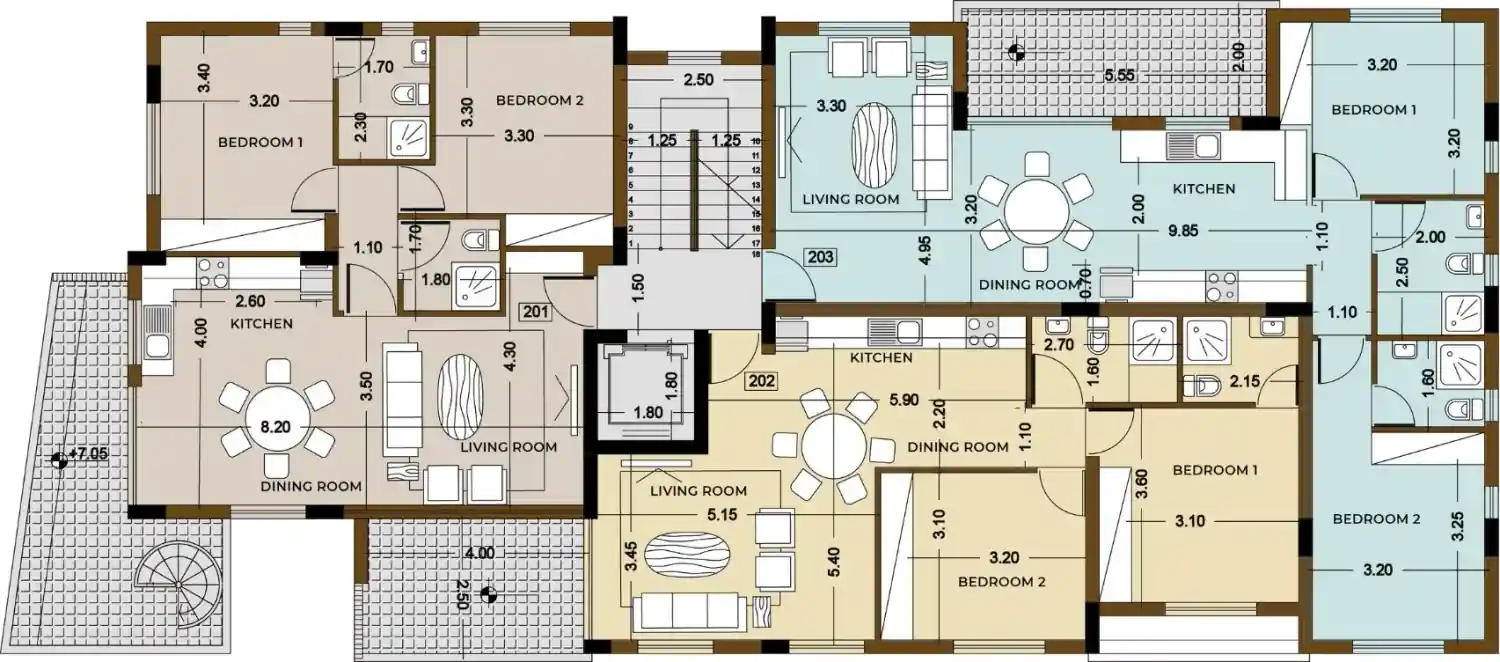 Rzut projektu Kourion Residences 3