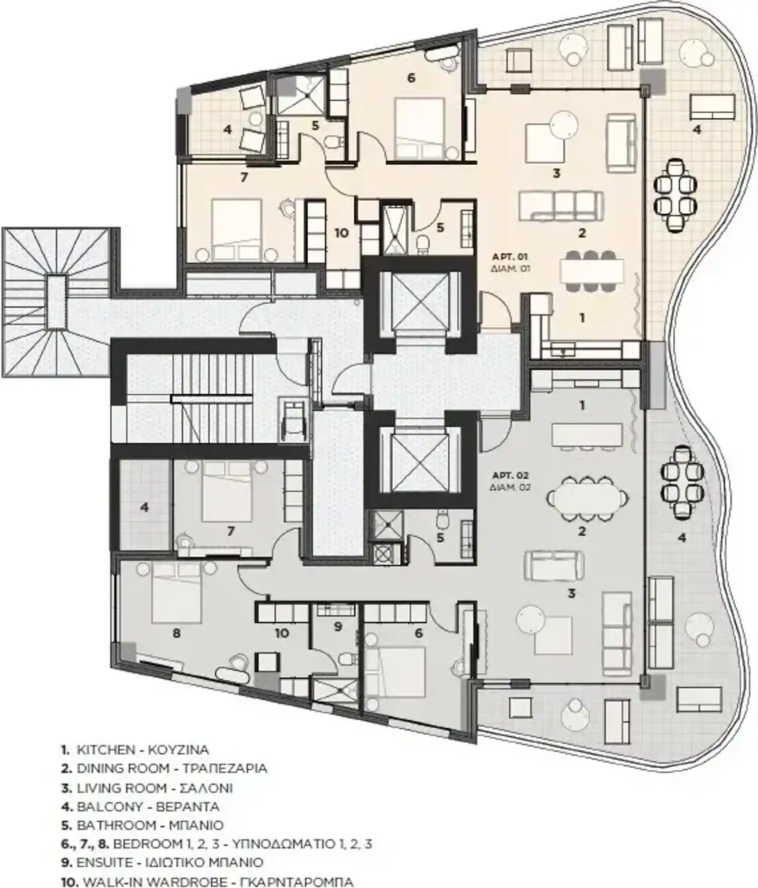Stasikratous Residences նախագծի հատակագիծ 3