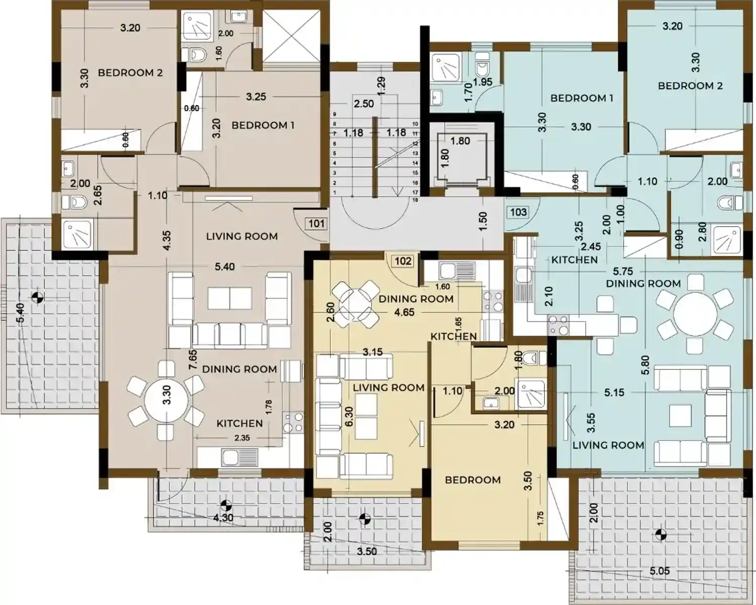 Rzut projektu Kourion Residences 5