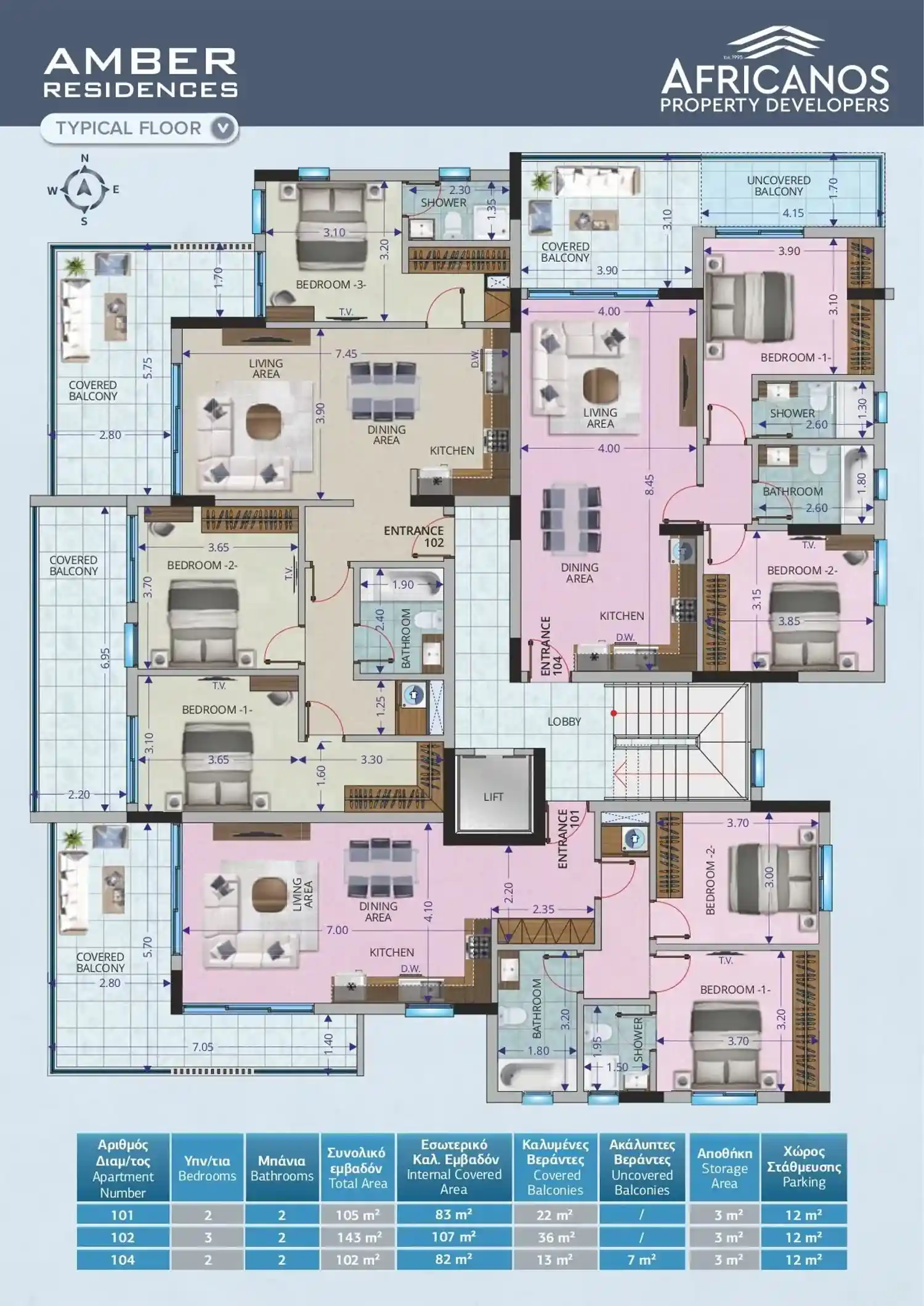 Rzut projektu Amber Residences 2