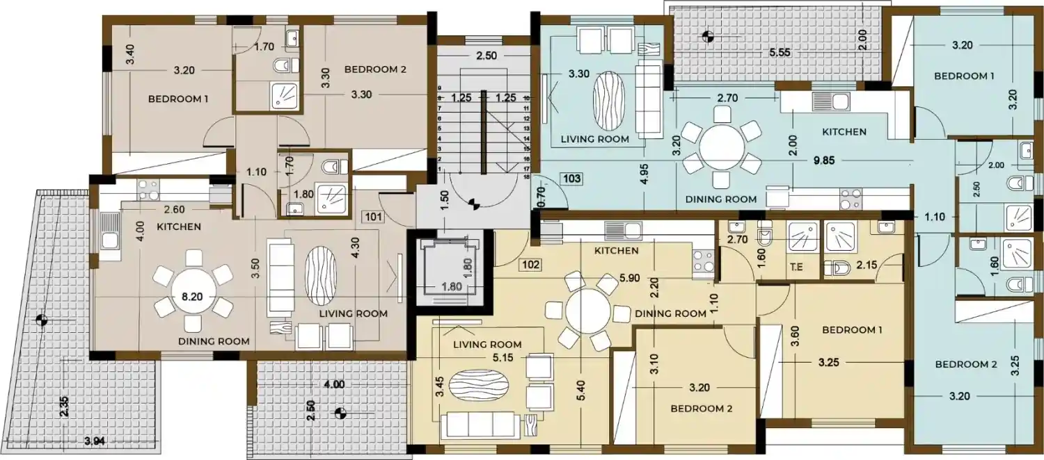 Rzut projektu Kourion Residences 2