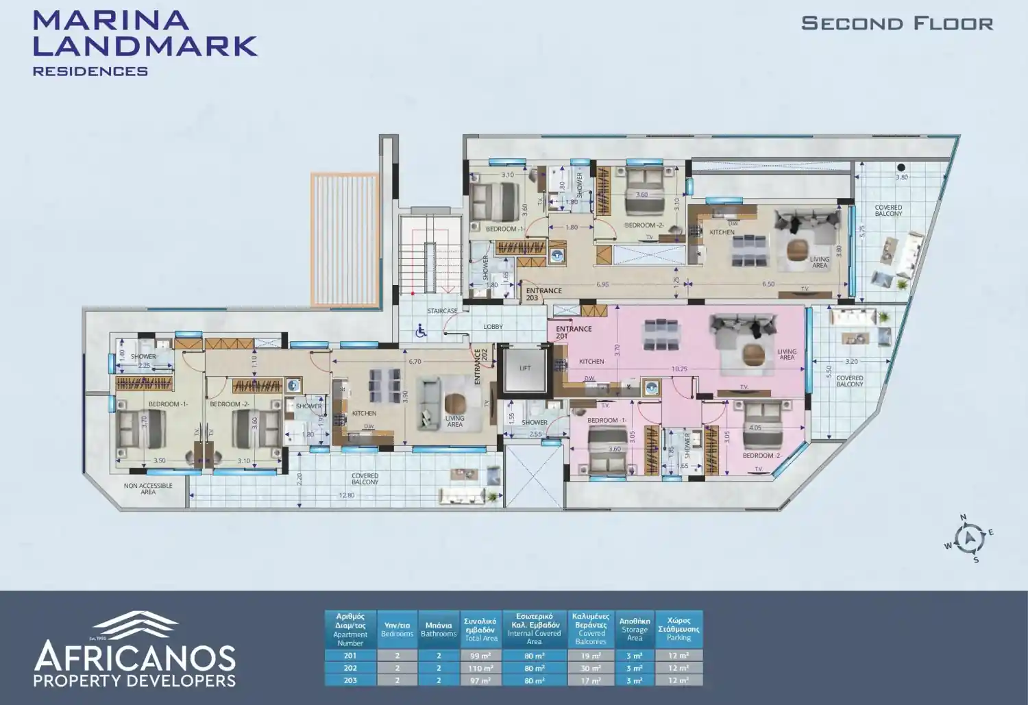 Планировка проекта Marina Landmark Residences 3