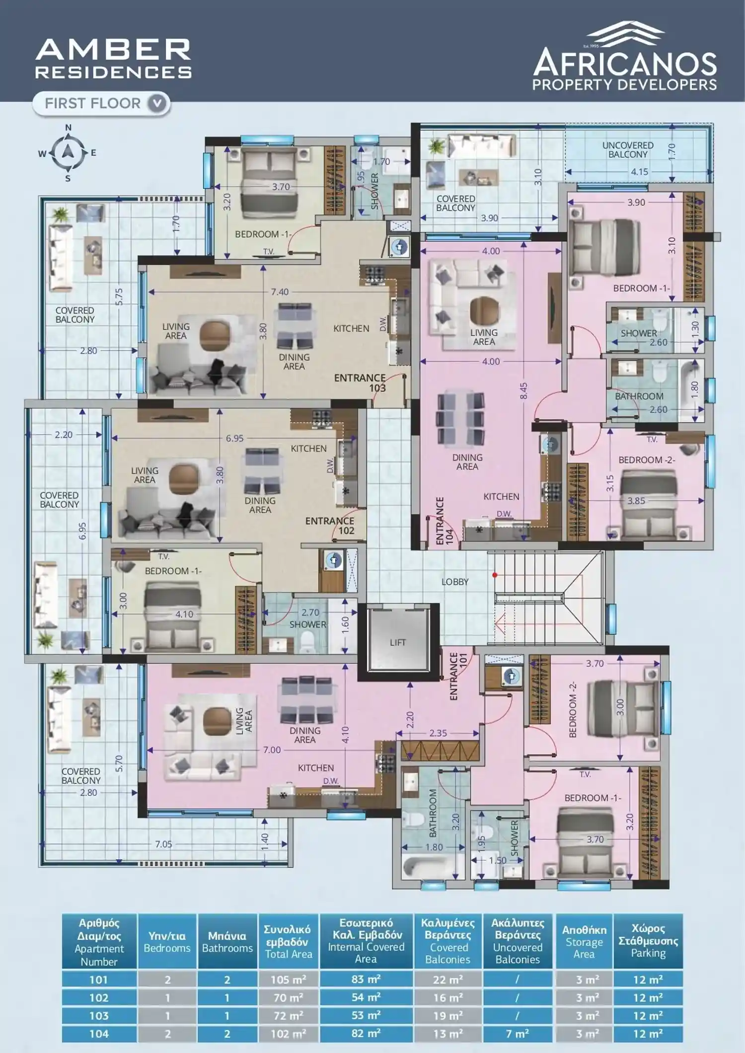 Rzut projektu Amber Residences 3